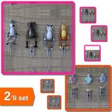 Hereveoyuncak Ahşap Hayvan Figürlü Rüzgar Çanı Model 2 + Üstü Ahşap Metal Çan Model 1 - 2Li Set U2P2Y5