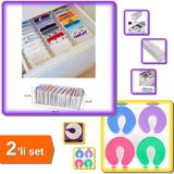 Hereveoyuncak Akordiyon 11 Gözlü Çekmece Düzenleyici Organizer + Kapı Durdurucu Sünger Stoper 1 Adet - 2li Set P7U