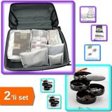 Hereveoyuncak Anne Bebek Hastane Çantası 6 Parça + 360 Derece Dönebilen 4 Katlı Takı Toka Organizer - 2li Set Z8U4