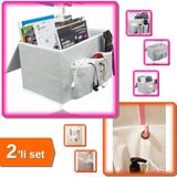 Hereveoyuncak Araç Bagaj Düzenleyici Bölmeli + 8 Cepli Beşik Düzenleyici Askılı File Organizer - 2li Set D8C6Y6