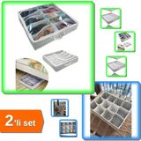 Hereveoyuncak Ayakkabı Saklama Çantası 12 Bölmeli + 12 Bölmeli Pratik Çekmece Düzenleyici Organizer 2li Set N7G5QK