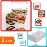 Hereveoyuncak Ayakkabı Saklama Çantası 12 Bölmeli + Çekmece Düzenleyici 8 Bölmeli - 2’li Set L9P3X8