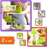 Hereveoyuncak Bahçıvan Limon Sıkacağı - Hazneli Narenciye Sıkacağı + Huni Seti 3 Parça 3 Boy - 2li Set B2Y0Q0