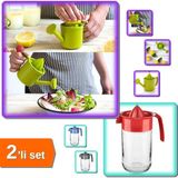 Hereveoyuncak Bahçıvan Limon Sıkacağı Hazneli + Sürahi Tipi Cam Narenciye Sıkacağı 660 ml - 2li Set U7V6J3