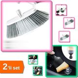 Hereveoyuncak Battal Oto Fırçası Temizlik Fırçası Sapsız + Mini Yumuşak Kıllı Araç Içi Fırçası - 2li Set E6W7L4