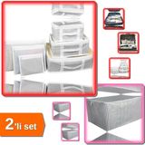 Hereveoyuncak Bavul Içi Düzenleyici Valiz Organizer 6 Parça + Sandık Tipi Yorgan Hurç 40X40X75 cm - 2li Set Z5P3N5