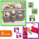 Hereveoyuncak Bebek Beşik Başucu Düzenleyici + Pembe Elbise Şeklinde Takı Organizeri - 2li Set Y73SCP