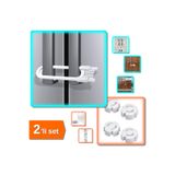 Hereveoyuncak Bebek Çocuk Çekmece ve Dolap Raylı Koruma Kilidi + Çocuk Koruma Priz Kapağı 4 Adet - 2li Set W4D3R8