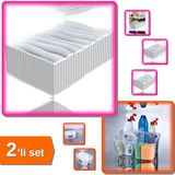 Hereveoyuncak Beyaz Buzdolabı Düzenleyici Sepet + 8 Bölmeli Xl Pratik Çekmece Düzenleyici - 2li Set QWZ456