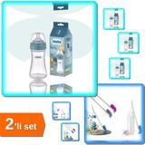 Hereveoyuncak Biberon Anti Kolik Biberon 250 ml 6-18 Ay Orta Akış + Biberon ve Şişe Temizleme Fırçası - 2li Set V4