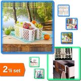 Hereveoyuncak Buzdolabı Düzenleyici Sepet Beyaz + 6 Adet Çekmece Havluppan Askısı - 2li Set A4A4L3