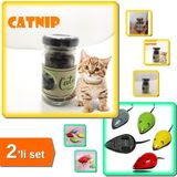 Hereveoyuncak Catnip Doğal Kedi Otu - Kedi Nanesi + Kedi Oyuncağı Çek Bırak Fare - 2li Set R5D7A6