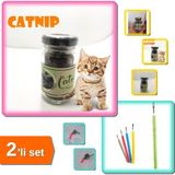 Hereveoyuncak Catnip Doğal Kedi Otu - Kedi Nanesi + Kedi Tırmalama Fırçası - Kedi Oyuncağı - 2li Set C0Q3F3