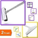 Hereveoyuncak Çekçekli Pratik Cam Silme Aparatı Kısa 22 cm + Çekçek Cam Silme Aparatı Büyük Boy 33 cm - 2li Set F1