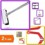 Hereveoyuncak Çekçekli Pratik Cam Silme Aparatı Kısa - Kokulu + Silikon Derz Sökme ve Temizleme Aparatı - 2li Set