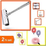 Hereveoyuncak Çekçekli Pratik Cam Silme Aparatı Kısa + Örümcek Ağı Temizleme Fırçası - Sapsız - 2li Set B1U6P1