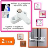 Hereveoyuncak Çelik Pvc Kapı Emniyet Kilidi + Bebek Çocuk Dolap Koruma Kilidi - 2li Set Bvhapt