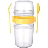 Hereveoyuncak Çift Hazneli - Çatal Kaşıklı Portatif Müsli -Atıştırmalık Kabı 800 ml