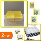 Hereveoyuncak Çok Amaçlı Bölmeli Oyuncak Saklama Kutusu + 12 Bölmeli Mozaik Desen Organizer - 2li Set X6W5P5