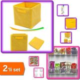 Hereveoyuncak Çok Amaçlı Dolap Içi Düzenleyici Kutu Sarı + 6 Adet Buzdolabı Içi Mini Organizer - 2li Set G2X0S7