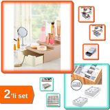 Hereveoyuncak Compact Çekmeceli Standlı Makyaj Organizeri + 12 Bölmeli Pratik Çekmece Düzenleyici - 2li Set W8A6P5