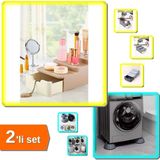 Hereveoyuncak Compact Çekmeceli Standlı Makyaj Organizeri + Çamaşır Makinesi 4 Adet Titreşim Engelleyici - 2li Set