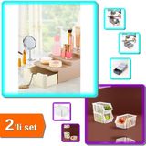 Hereveoyuncak Compact Çekmeceli Standlı Makyaj Organizeri + Katlı Düzenleyici - Kat Kat Düzenleyici - 2li Set P6T6