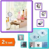 Hereveoyuncak Compact Çekmeceli ve Standlı Düzenleyici + 3 Adet Yapışkanlı Raf Tutucu Askı - 2li Set P3M9P1