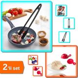 Hereveoyuncak Dayanıklı Yapışmaz Plastik Izgara Maşası 30 cm + 2 Adet Sevimli Pilav ve Helva Kalıbı - 2li Set Z8U0