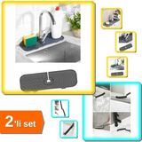 Hereveoyuncak Derz Temizleme Fırçası + Esnek Musluk Lavabo Matı 2’li Set - Mutfak Banyo Hijyen DQ8PZ4