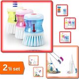 Hereveoyuncak Deterjan Hazneli Bulaşık Fırçası + Biberon ve Şişe Temizleme Fırçası - 2li Set L2W9N0