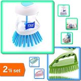 Hereveoyuncak Deterjan Hazneli Bulaşık Fırçası + Temizlik Fırçası Kuğu Model - 2li Set 2effby