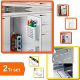 Hereveoyuncak Dolap Kapağına Asılabilen Organizer + Kablo Düzenleyici Yapışkanlı Klipsler 20 Adet - 2li Set G8B8T4