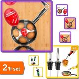 Hereveoyuncak Dublor Yumurta + Şişe Ucu Servis Aparatı Damlalık Yağdanlık - 2'li Set 1A2B3D