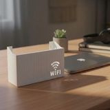 Hereveoyuncak Duvar Tipi Wi-Fi Modem Saklama Kutusu(Beyaz) – Kablo Düzennleyici Router Raf Organizer