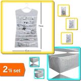 Hereveoyuncak Elbise Şeklinde Mücevher Takı Aksesuar Çizgili + Sandık Tipi Yorgan Hurç 40X40X75 cm - 2li Set W0Z4J