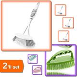 Hereveoyuncak Ergonomik Lavabo ve Küvet Temizleme Fırçası + Kuğu Model Temizlik Fırçası - 2li Set L4T9H8