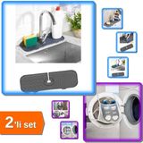 Hereveoyuncak Esnek Mutfak Banyo Su Tutucu Musluk Matı + Ayakkabı Yıkama Filesi Kapak Bağlamalı - 2li Set F7C6F1
