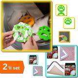 Hereveoyuncak Flamme Halı Kaydırmaz Ped 8 Adet + Çamaşır Makinesi Yıkanabilir Tüy Toplayıcı 4 Adet - 2li Set Q7P3A