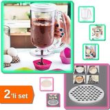 Hereveoyuncak Hamur Dağıtıcı Krep Makinesi Pancake + 61 Bölmeli Pratik Mantı Kalıbı - 2li Set L7X9K1