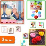 Hereveoyuncak Hamur Dağıtıcı Krep Pancake Makinesi + 6lı Silikon Muffin Kalıbı ve Mini Kek Set G3R2XM (B5)