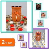 Hereveoyuncak Hayat Ağacı + Lotus Çiçeği - El Yapımı Çömlek Buhurdanlık Tütsülük - 2li Set 6APWSM