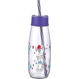 Hereveoyuncak Hayvan Figürlü Pipetli Su ve Sütt Şişesi Cam 500 ml