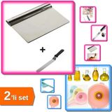 Hereveoyuncak Huni Şeklinde Yağ Süzgeci + 2 Hamur Kesici Spatula Seti Pratik Kullanım V9H1L8