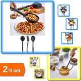 Hereveoyuncak Isıya Dayanıklı 3 In 1 Servis Kepçesi + Spiral Çırpıcı - 2li Set ABC123