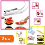 Hereveoyuncak Karpuz Kavun Dilimleme Bıçağı + Pratik Kolay Patates Meyve ve Sebze Doğrama Bıçağı - 2li Set B5N5X7