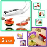 Hereveoyuncak Karpuz Kavun Dilimleme Bıçağı + Pratik Patates Püresi Yapma Aleti - Paslanmaz Çelik - 2li Set B5F6P6
