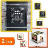 Hereveoyuncak Klaket Tasarımlı Ipli ve Mandallı Fotoğraf Çerçevesi + Kübik Çerçeve - 2li Set P0M9Z9