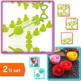 Hereveoyuncak Krema Pompası 10 Parça + 6 Adet Silikon Muffin Kek Kalıbı - 2li Set C9J7M1