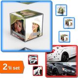 Hereveoyuncak Kübik Çerçeve + 3D Araç Sticker Mermi ve Oto Sticker Yara Şeklinde - 2li Set L5R3Z5